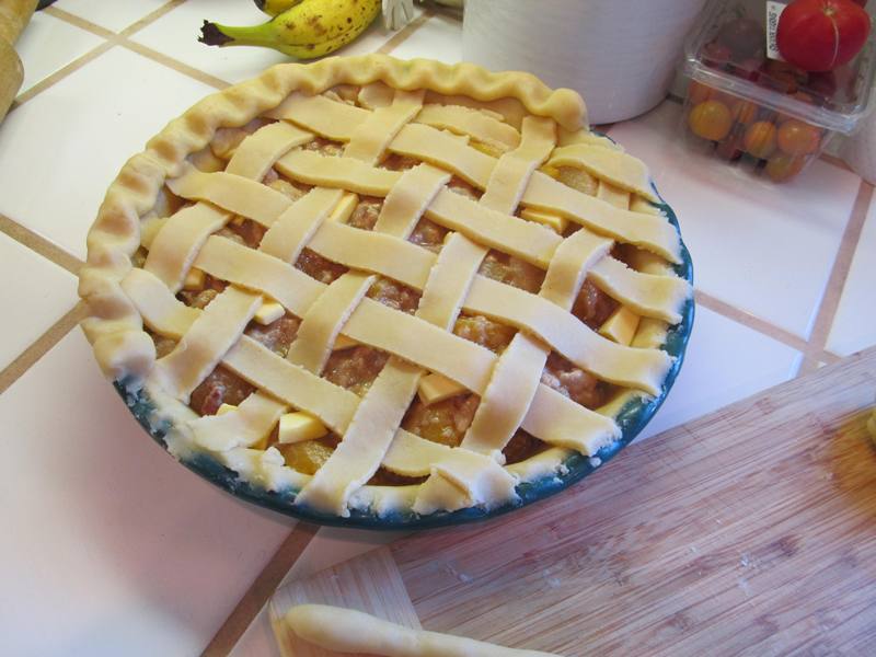 homemade peach pie